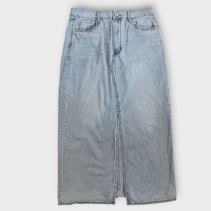 Women's Size 30 Long Denim Skirt Maxi Blue Jean Dark Wash Casual Summer